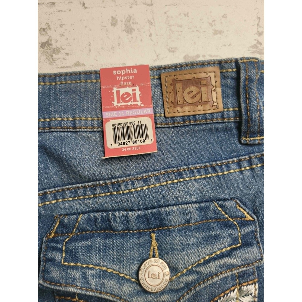 NEW LEI Sophia Hipster Flare Denim Jeans Juniors 11 Y2K NWT - Picture 9 of 11